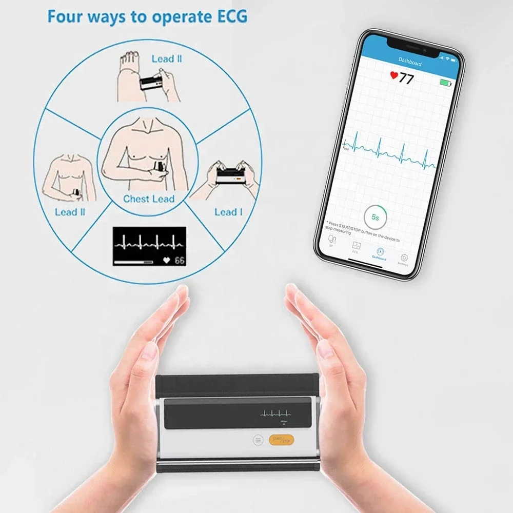 Wireless Bluetooth USB charging multifunctional high-definition display digital sphygmomanometer