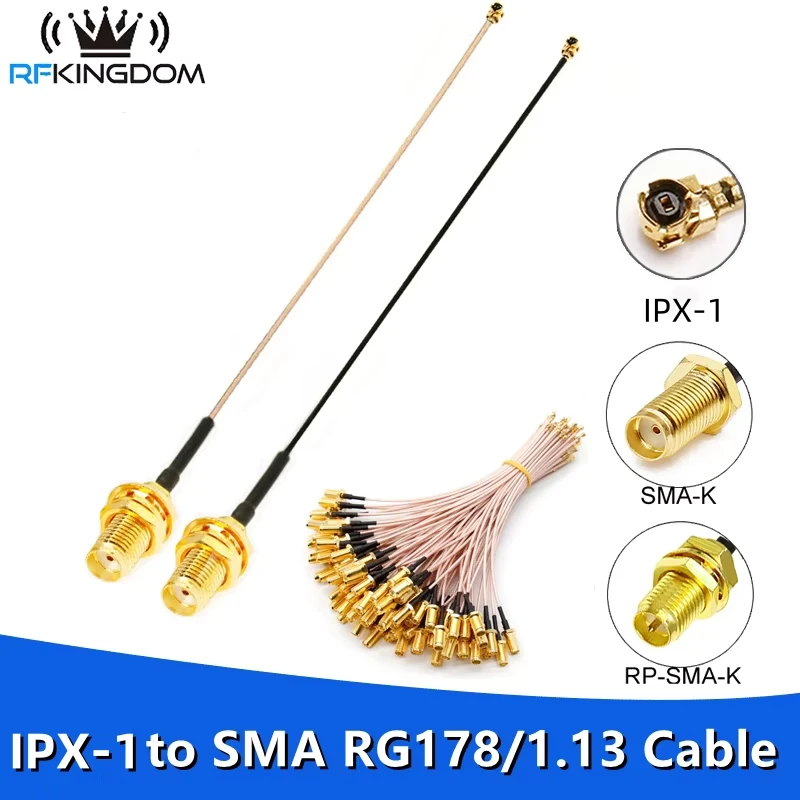 U.fl IPEX Cable to SMA Male Low Loss Coaxial Cable 1.13 RP SMA RG178 for Wireless Routers Mini PCIe Card Network Extension