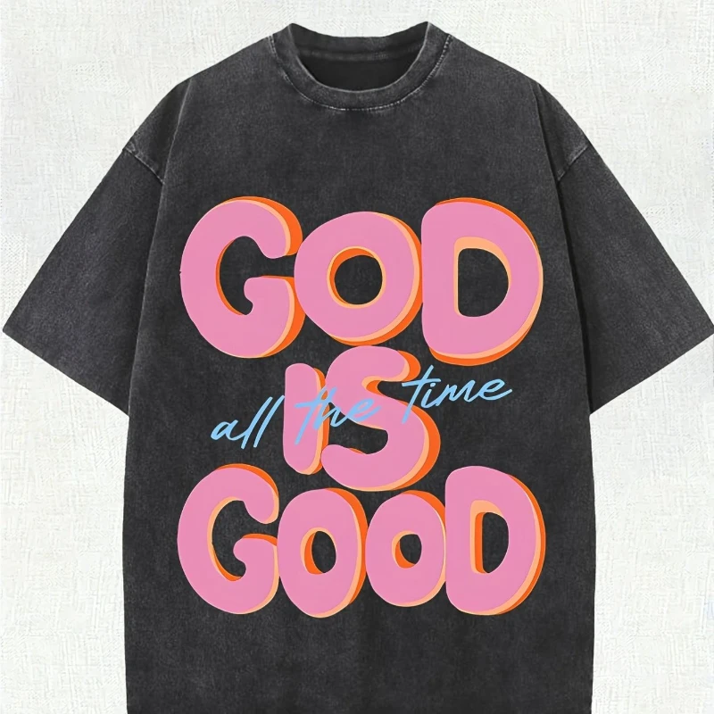 

Американский хип-хоп Y2K God Is Always Good Street Style с принтом, летняя новая модная мужская и женская уличная одежда в стиле ретро