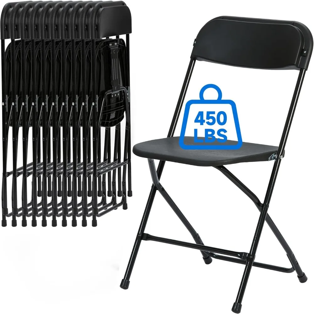 

10 PCS Plastic Folding Chair, Portable Commercial Chair, 450 LB Capacity Premium Plastic Folding Chairs, Folding Chair for Weddi