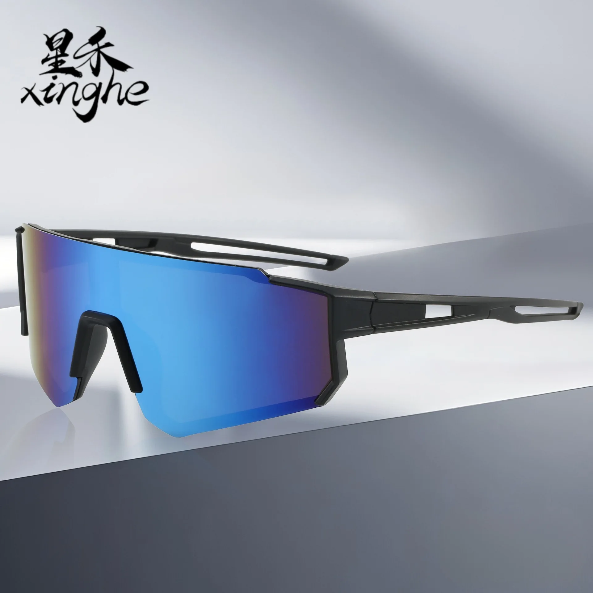 Unisex Cool Sport Cycling Sunglasses Oversized One Piece Lens Windproof Outdoor Trend UV400 Protective Eyewear