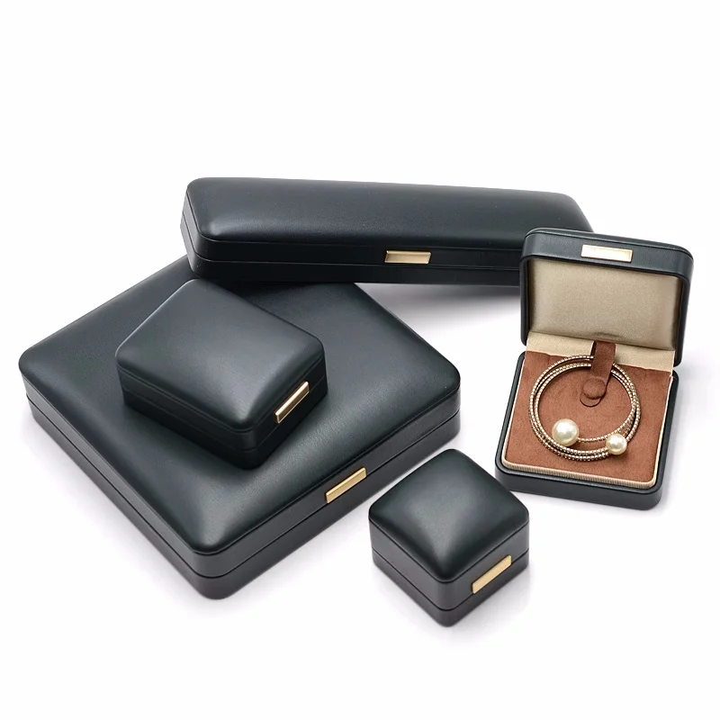 Luxury leather jewelry storage box, earring packaging box, boutique ring necklace gift box, available in multiple colors