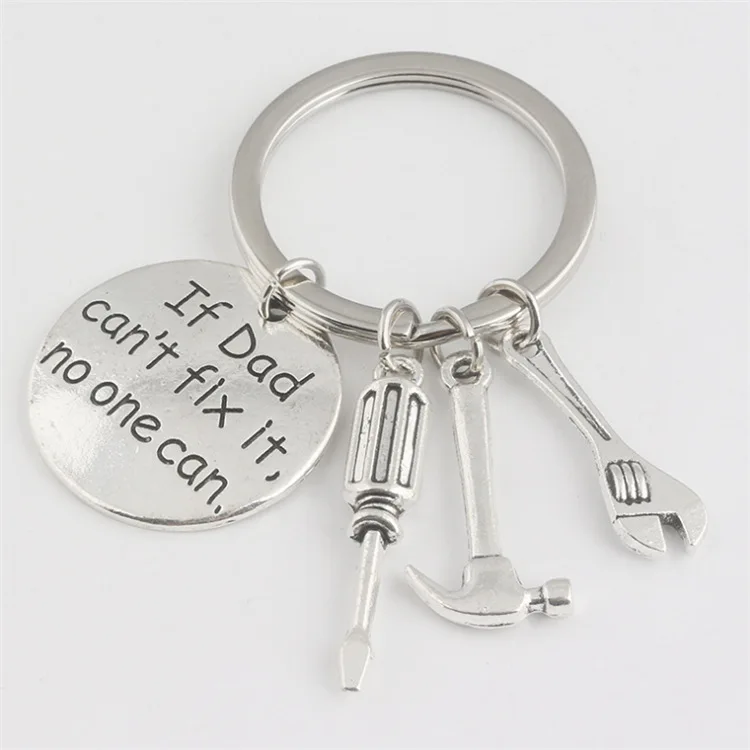 If Dad Cant Fix It No One Can Hand Tools Keychain Fathers Day Pendant Key Chain for Men Keyring Jewelry Gift