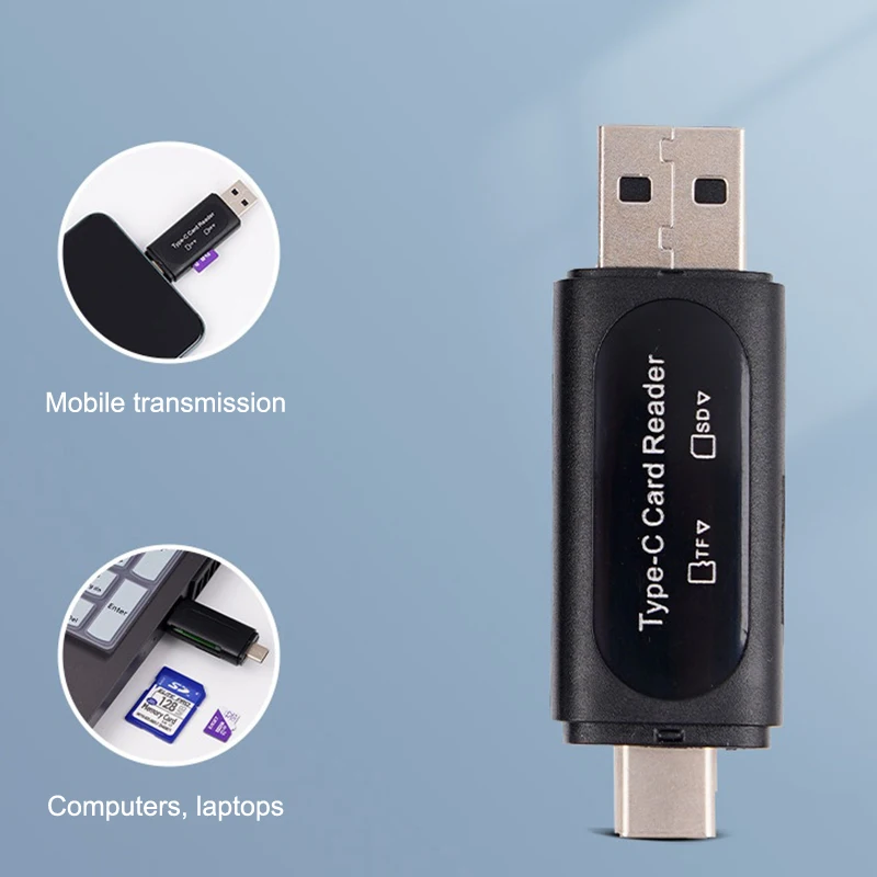 Card Reader USB & Type C To  Micro  TF Memory Card Card Reader High Speed Transmission OTG Adapter For Tablets Laptop Phone