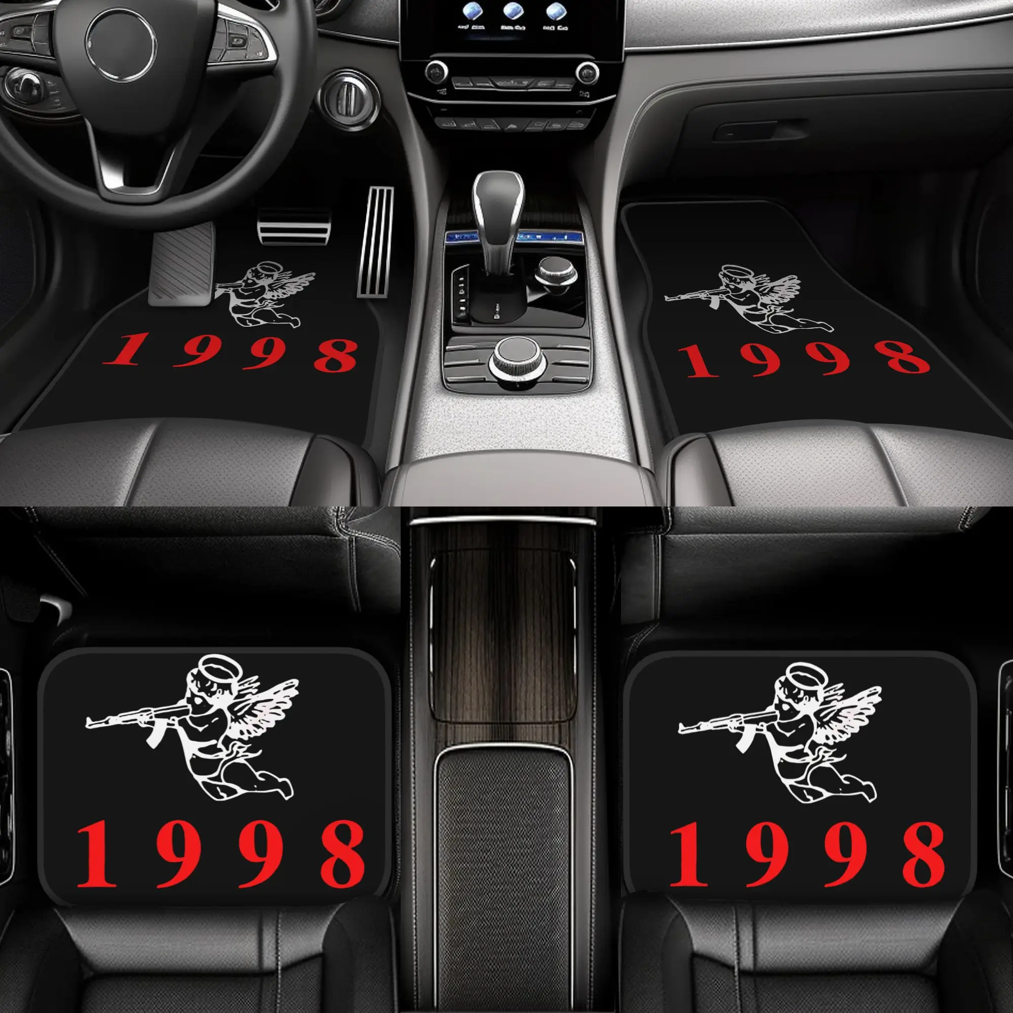 

Комплект из 4 всепогодных автомобильных ковриков с принтом Angel 1998 - роскошные противоскользящие защитные накладки на передние и задние сиденья, подходят для всех моделей автомобилей