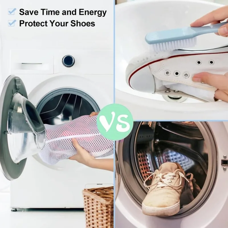 أكياس الغسيل الشبكية الرائعة - أكياس غسيل الأحذية والملابس متعددة الاستخدامات - تمنع التشابك - حل موفر للوقت