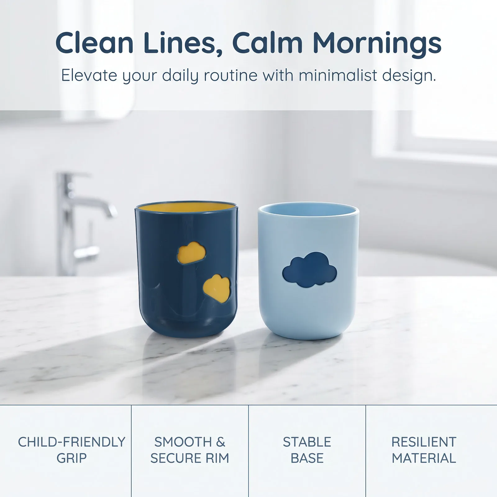 1 Count Soft Touch Toothbrush Holder Cup Minimalist Look for Bathroom Organization Childrens Morning Routine Essential