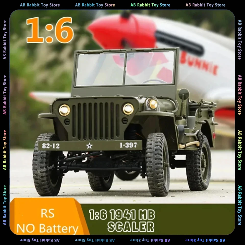 

1:6 FMS Remote Control Car Rochobby 1941 Mb Scaler Rs Green Waterproof Vehicle Without Battery Offroad Vehicle Adult Kids Toys