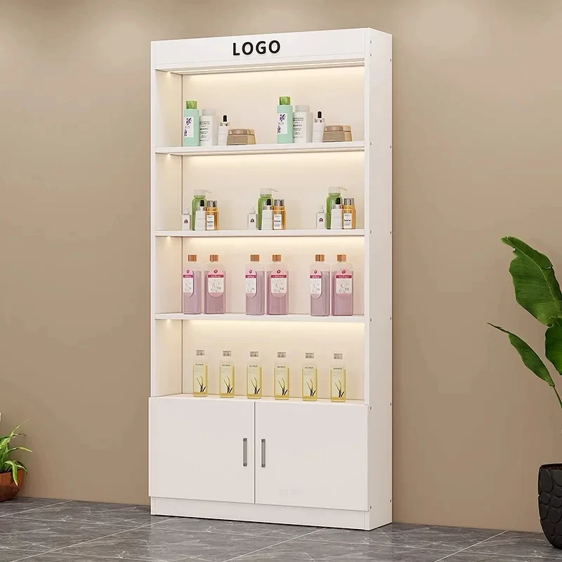 custom.Custom White Retail Display Shelf Cabinet General Merchandise with LED Light