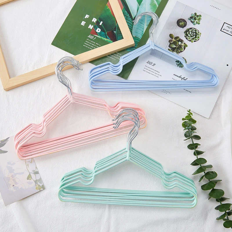 10Pcs Baby Hangers Non-slip Rubber Coating Kids Clothes Hangers Metal Infant Hangers For Toddler Coat Pant Closet Organization