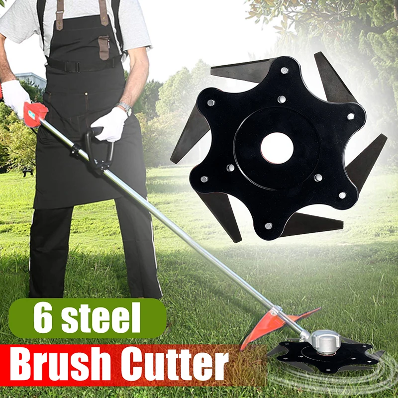 

1 Pcs Grass Trimmer Head Lawn Mower Cutter Head 6 Tooth Blade Brush Cutter Razor Carbon Steel for Grass & Weeds