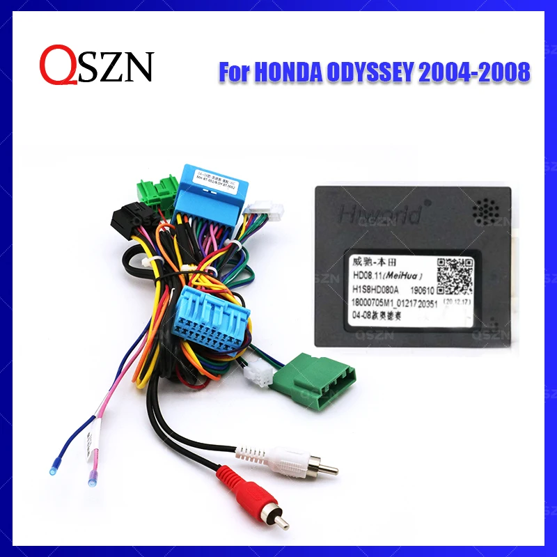 

QSZN 16 pin Android Wiring Harness Power Cable Adapter with Canbus Box Adapter For HONDA ODYSSEY 2004-2008 Car radio Android