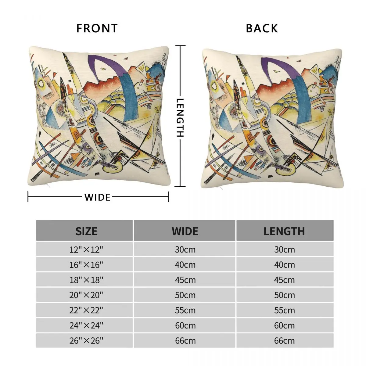 Wassily Kandinsky Expressionism Square Pillowcase Polyester Linen Velvet Creative Zip Decorative Pillow Case Sofa Cushion Cover
