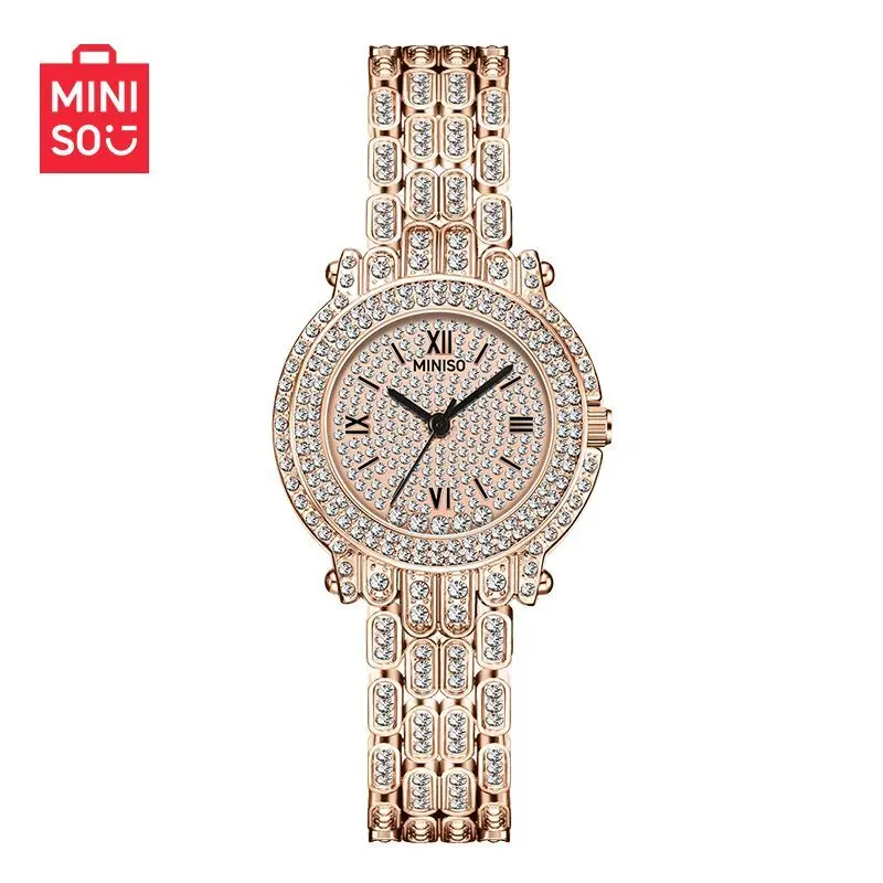 Original Miniso Gypsy Diamond Watch, Classic Silver Waterproof High-end Disc Quartz Watches
