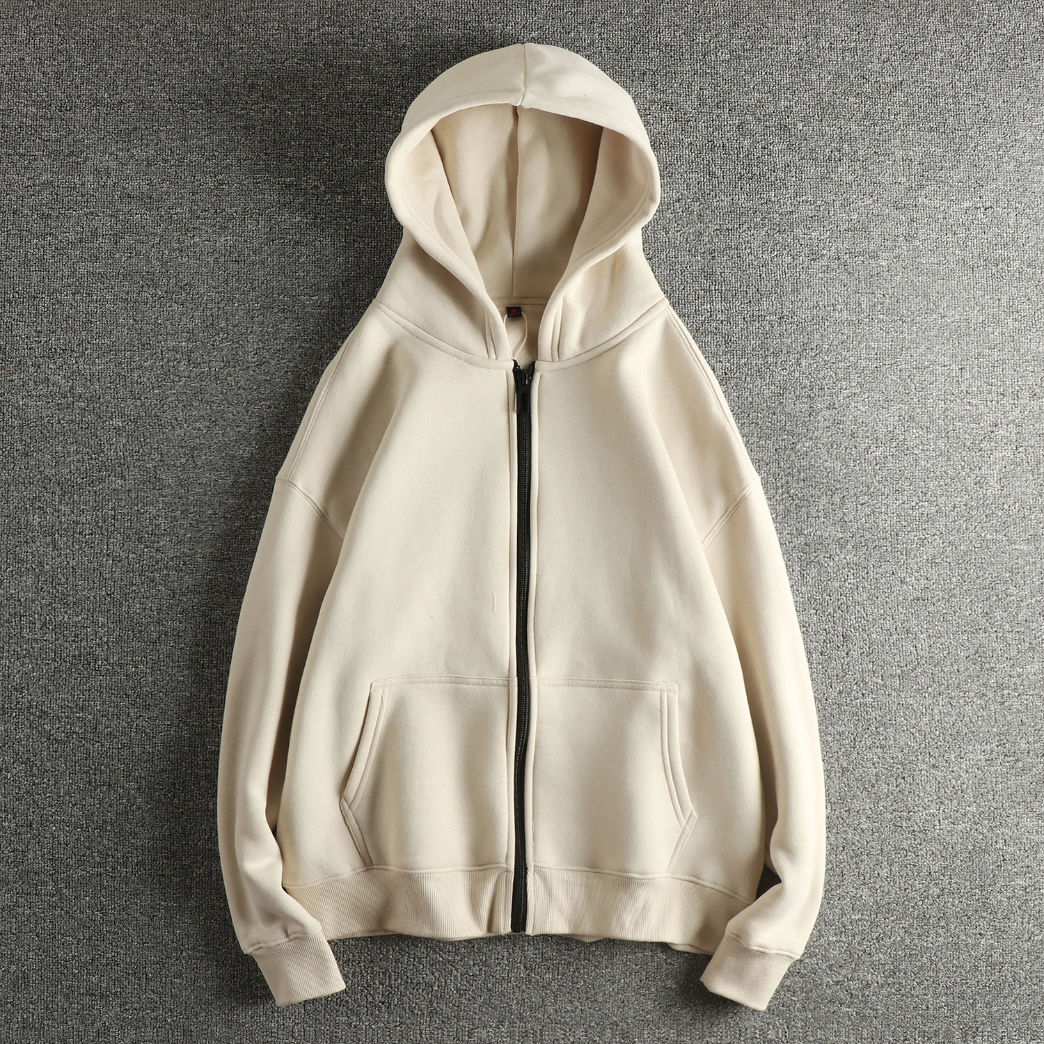 

2025 зимние новые американские ретро тяжелые однотонные утолщенные толстовки на молнии, мужская модная повседневная спортивная одежда высокого качества