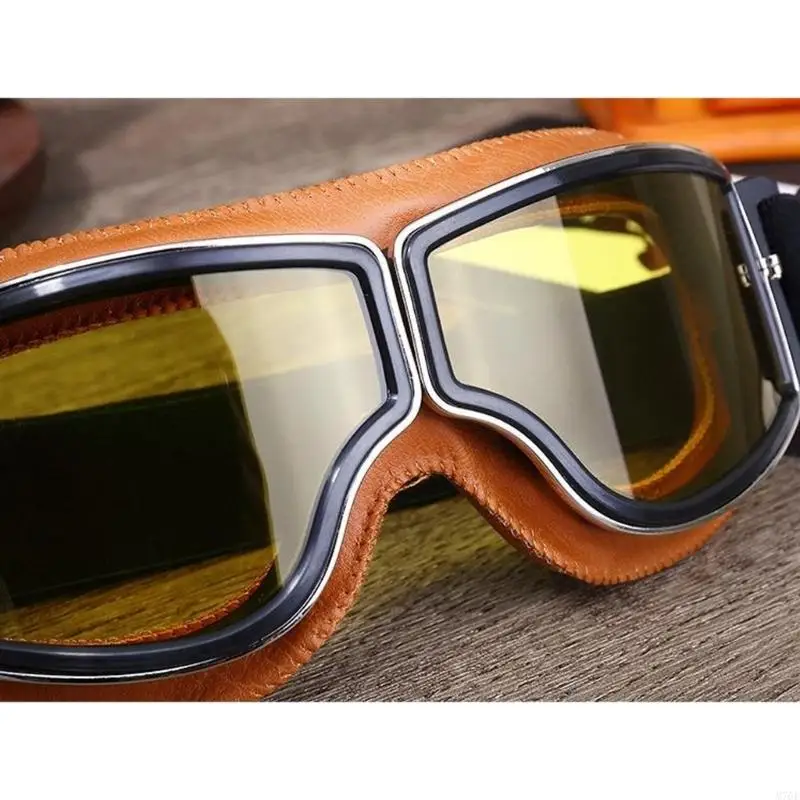 M76E Daily Motorradbrille mit Retro-Riemen, geeignet für den Helmgebrauch Freien – Detail 4