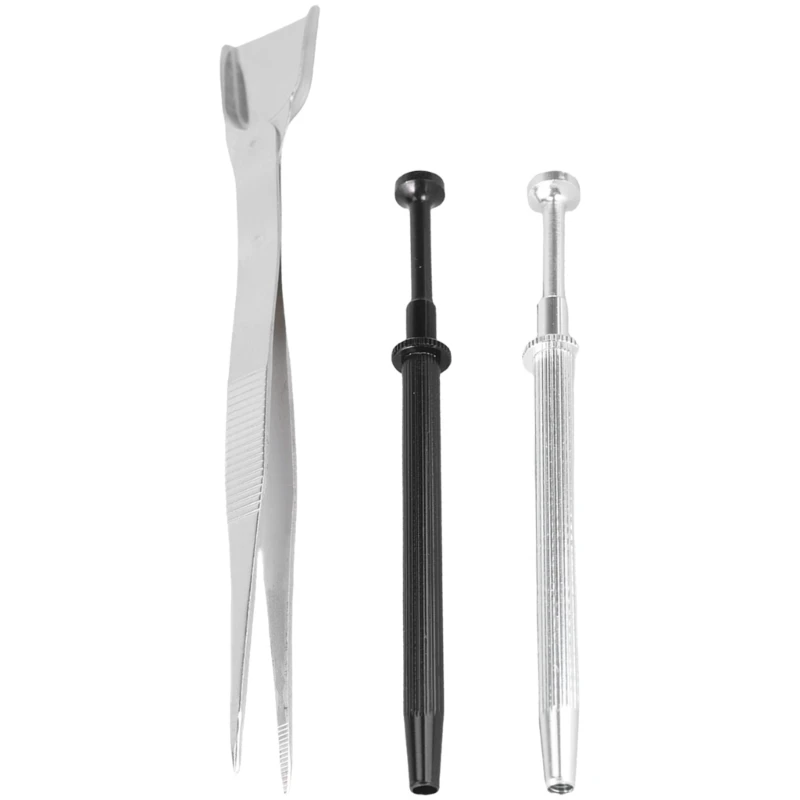 3Pcs Craft Tweezers Stainless Steel Tool Set forJewelry Grabber