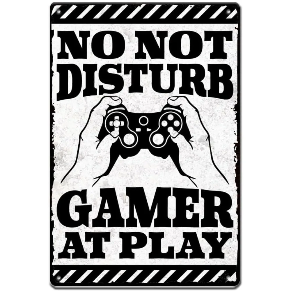 Play Game Metal Signs Vintage Do Not Disturb Gamer Tin Sign Funny Signs and Plaque Game Metal Tin Sign Wall Art for making kit