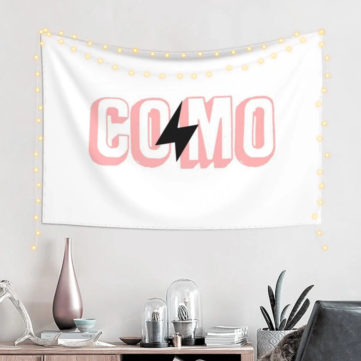 COMO Lightning-светло-розовый гобелен, настенный декор для спальни, гостиной, украшения, гобелен