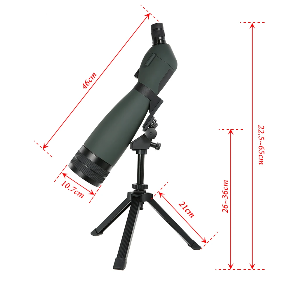 With Tripod 30-90X90 Telescope Angled Waterproof Spotting Scope Outdoor Hiking Bird Watching Portable HD Monocular