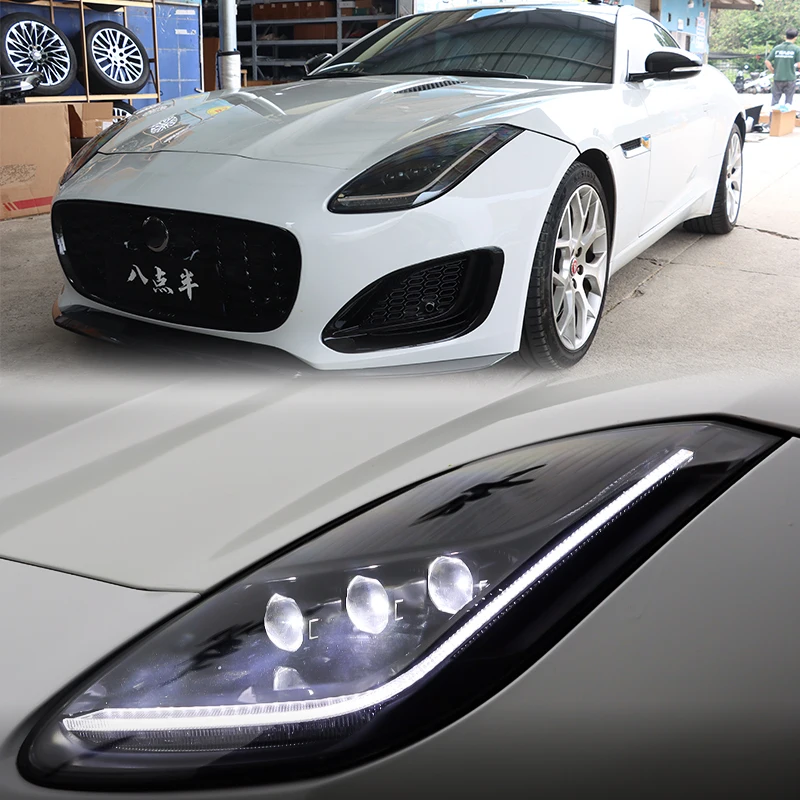 

For Jaguar F-TYPE Upgrade With Three-Eye Super Bright LED Headlights Modified For Enhanced Visibility2025