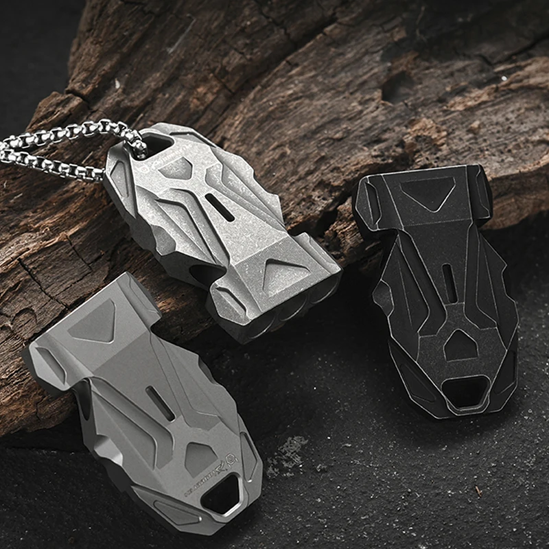 Titanium alloy whistle multifunctional EDC tool emergency rescue three tube high decibel portable outdoor tool climbing whistle