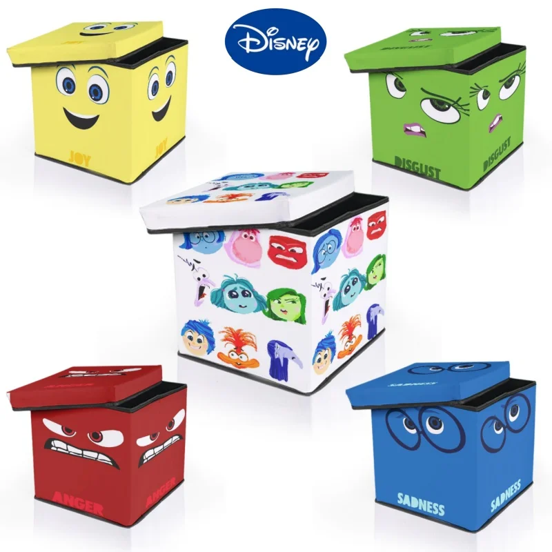 Disney Inside Out 2 Clothes and Debris Storage Box Emotions Around The Joy and Sorrow Collapsible Canvas Square Storage Box