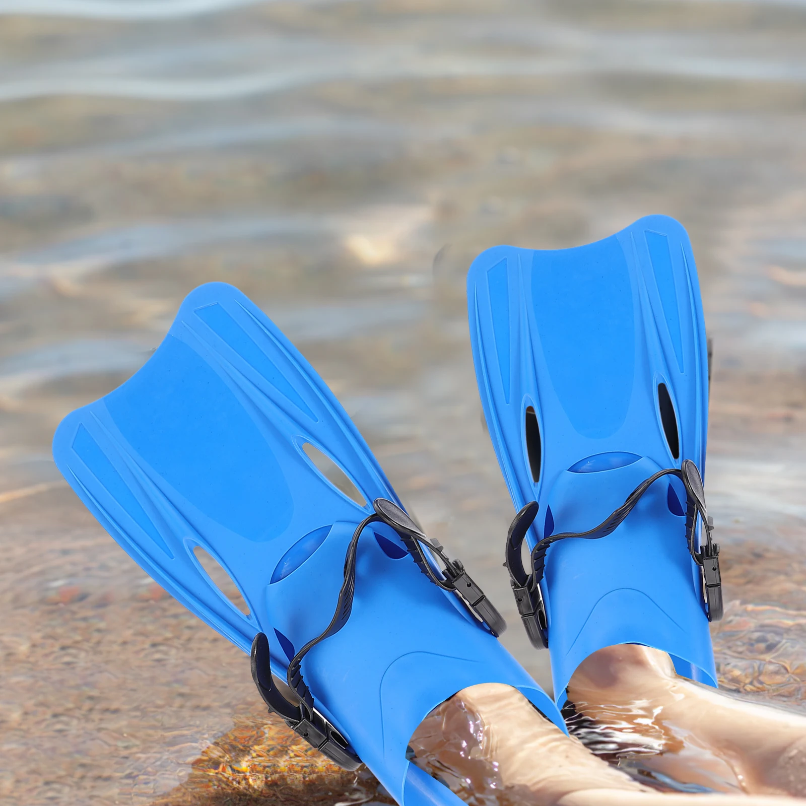 

1 Pair Diving Flippers Lightweight Size L Adjustable 39 43 Snorkeling Gear Swimming Fins Travel Use Plastic Material Adult