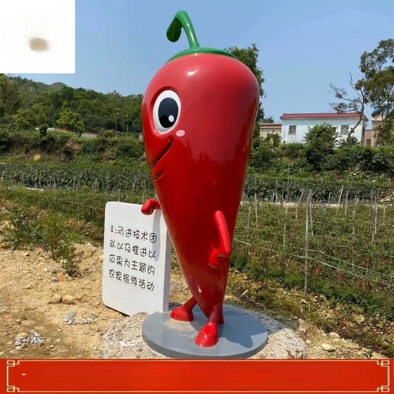 Sculpture Outdoor Chili Figure Store Mall Meichen Welcome Ornament Outdoor Garden Garden Decoration
