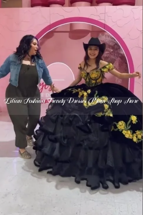 Luxo robe de balle princesa quinceanera vestido méxico fora do ombro floral bordado renda poncho catedral trem rainha personalizado