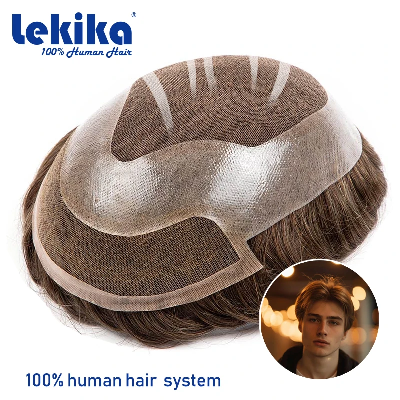 الشعر المستعار هوليوود الرجال شعر مستعار السويسري الدانتيل الباروكات للرجال تنفس الشعر المستعار للرجال Exhuast 100% خصلات الشعر المستعار الإنسان شحن مجاني #1