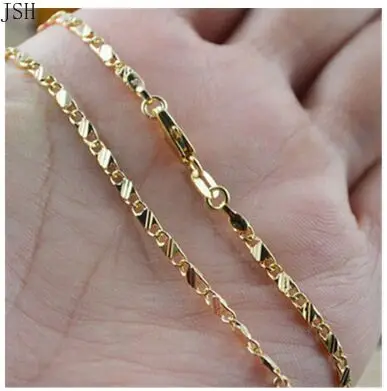 16-30inches Wholesale 18K Gold Noble Beautiful Fashion Elegant Chain Pretty Men Women Necklace Jewelry Wedding Gift