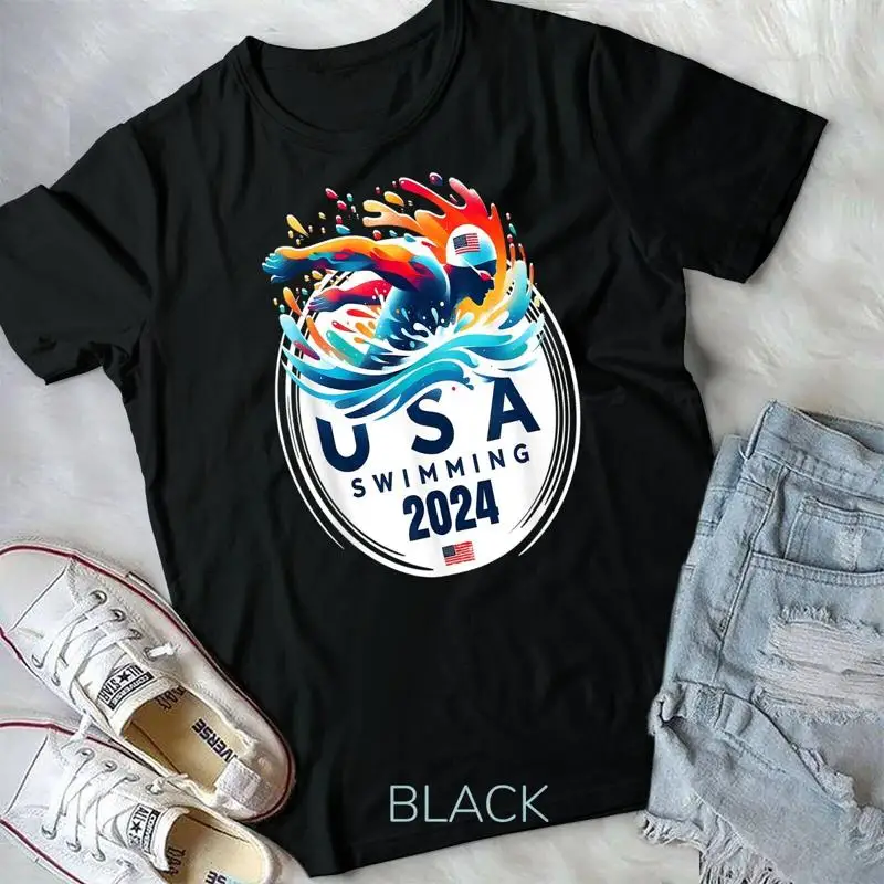 

США 2024 Американский спорт 2024 Футболка для плавания Футболка унисекс