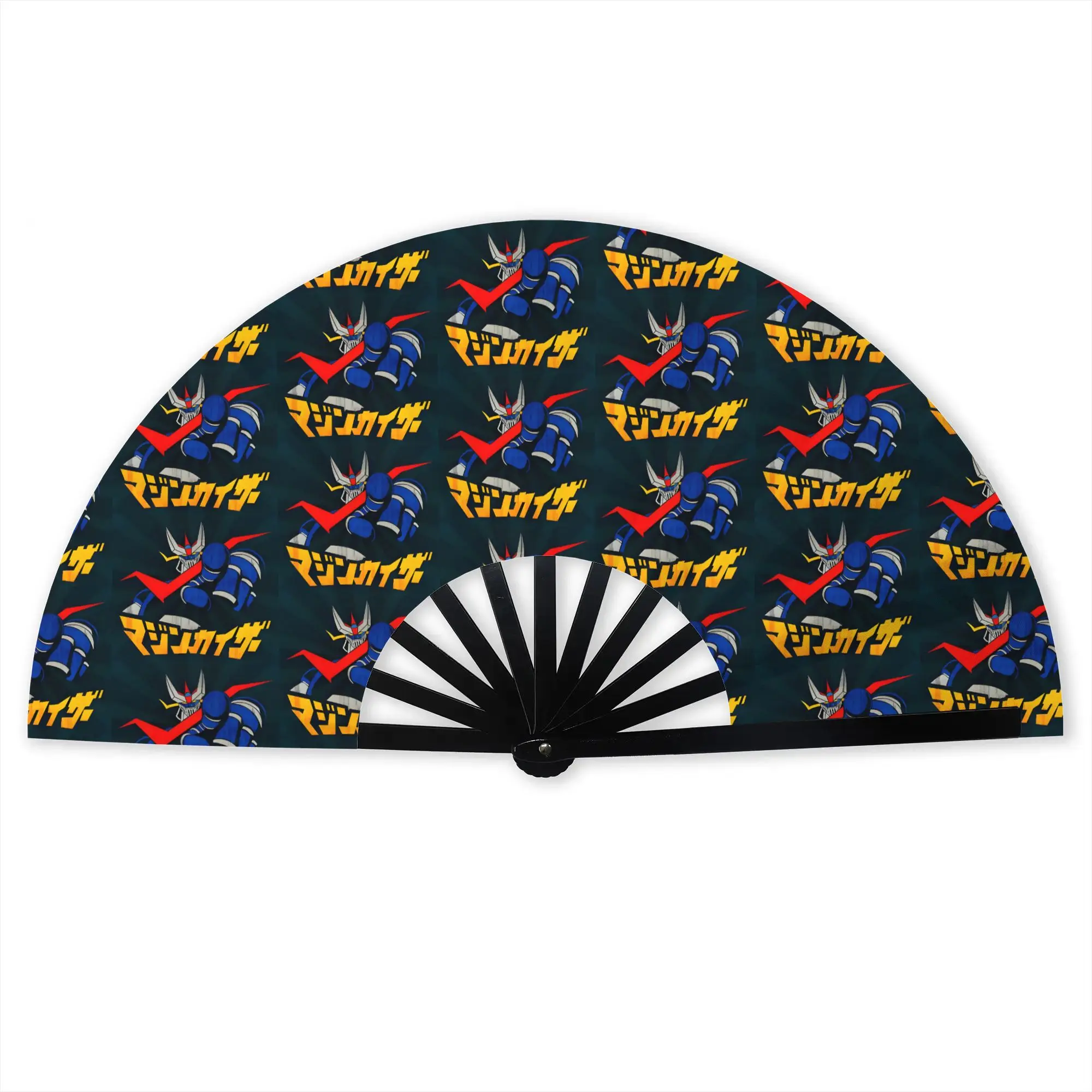 M-Mazingered Z Traditional Folding Fan Oriental Art Super Robot High-Quality Polyester Fans Gift Classic Decorative Hand Fan
