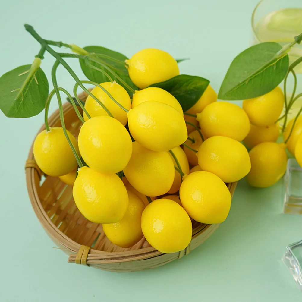 

2pcs 2 Strings Artificial Decors Foams Lemon Models Farm Pendant Ornaments Home Kitchen Decorations Shelf Desktop Lightweight
