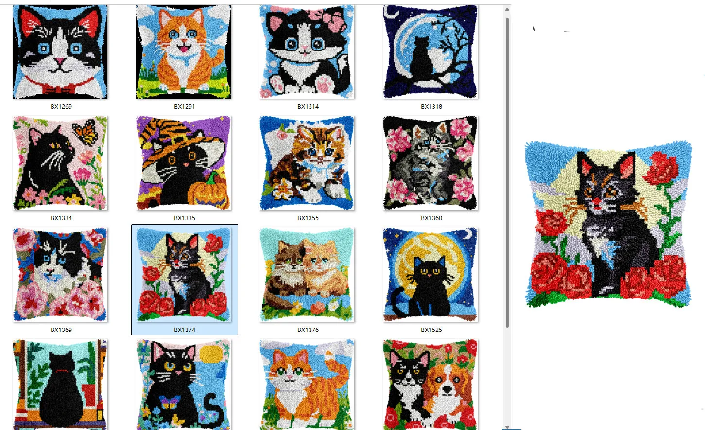 

Latch hook rug kits with Pre-Printed Pattern Cross stitch embroidery kit Footprint Carpet with your needlework Black Cat