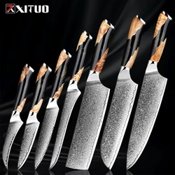 Newest Kitchen Knife Razor sharp Chef Knife Japanese Vg10 Damascus Stainless Steel Cleaver Bread Paring Knife Pro Cooking Knives