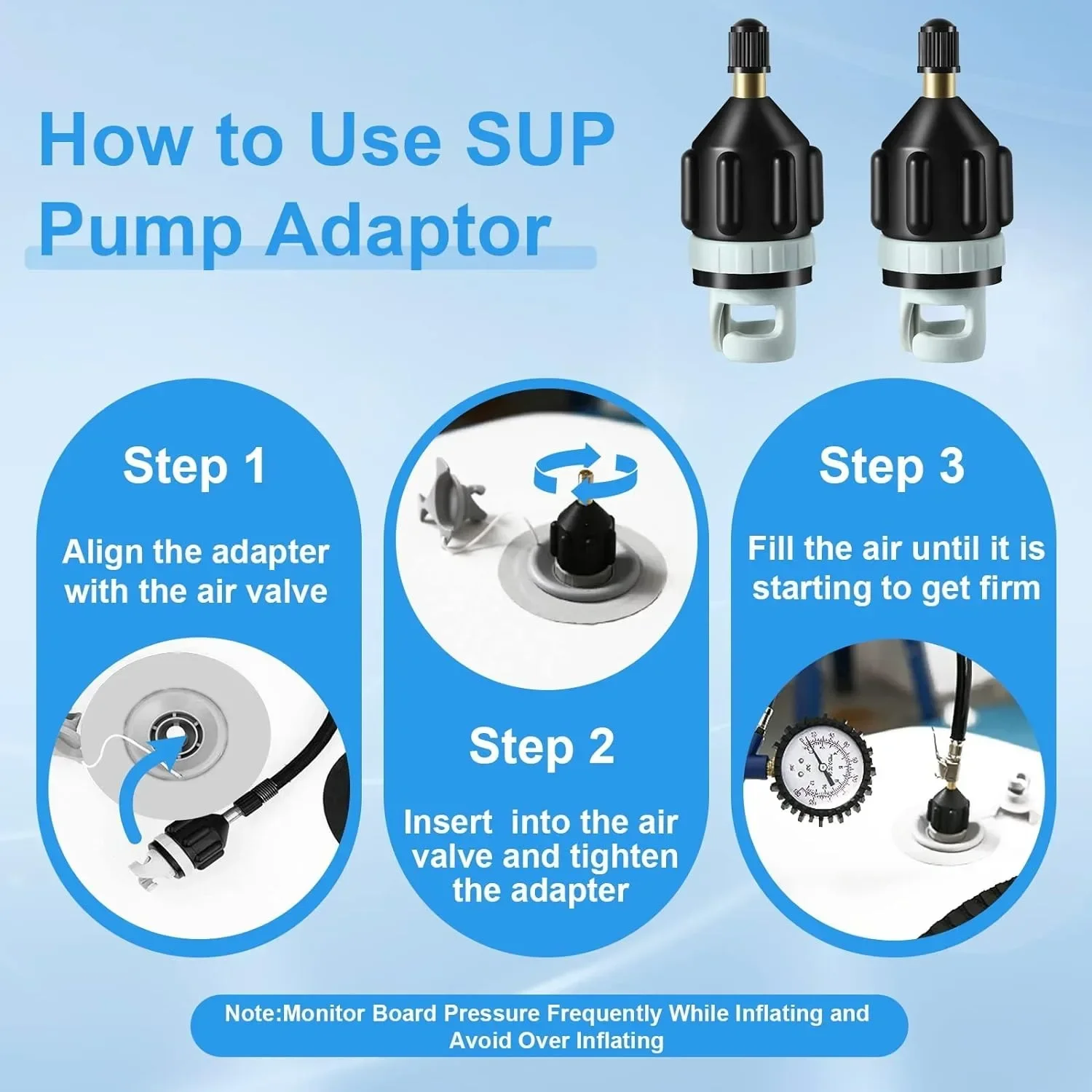 Inflatable Boat SUP Pump Adapter,Premium  Air Sturdy  Air Adapter, Quickly Inflation & Strong Sealing, Paddleboard & Kayak.