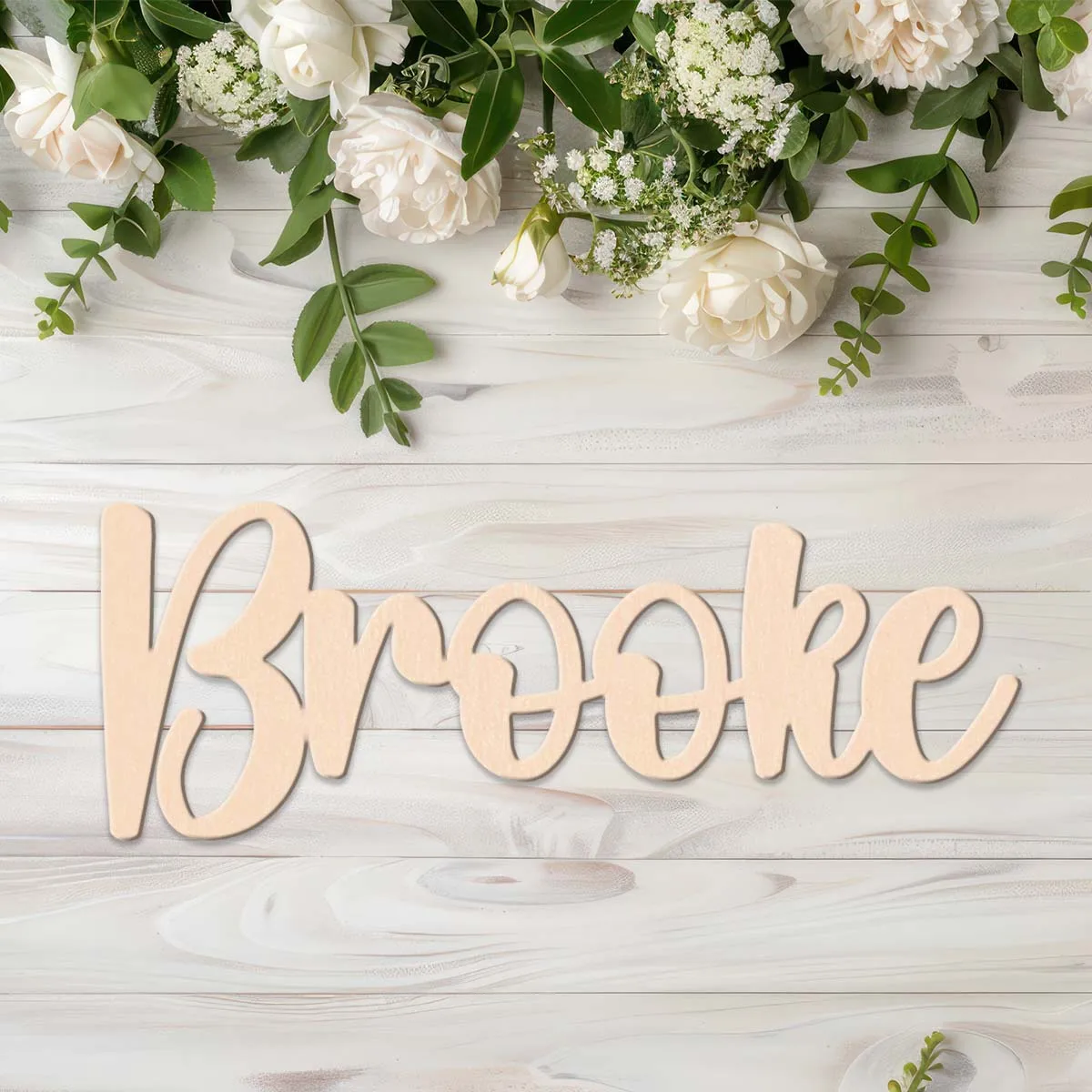 

1 PC Durable brooke example Personalized Name Wood Material Handcrafted with Elegant Cursive Lettering