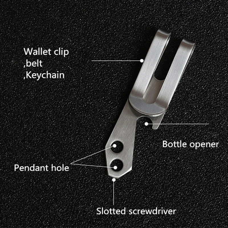 Three-in-one Multi-function Metal Wallet Waist Clip Keychain Outdoor Small EDC Ourdoor Tools Stainless Steel Bottle Opener