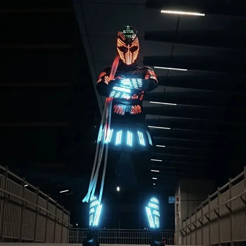 

Светодиодная светящаяся куртка, сценическое танцевальное представление, полноцветный программируемый костюм, светодиодный костюм ходунка, костюм робота, костюм, одежда