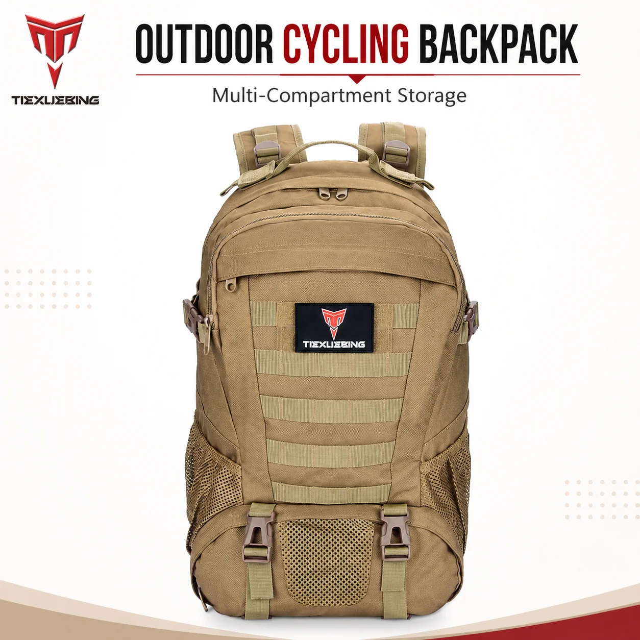 TIEXUEBING Outdoor Cycling Backpack Multi Compartment Breathable Adjustable Hiking Travel Bag for MTB Road Bicycle Riding