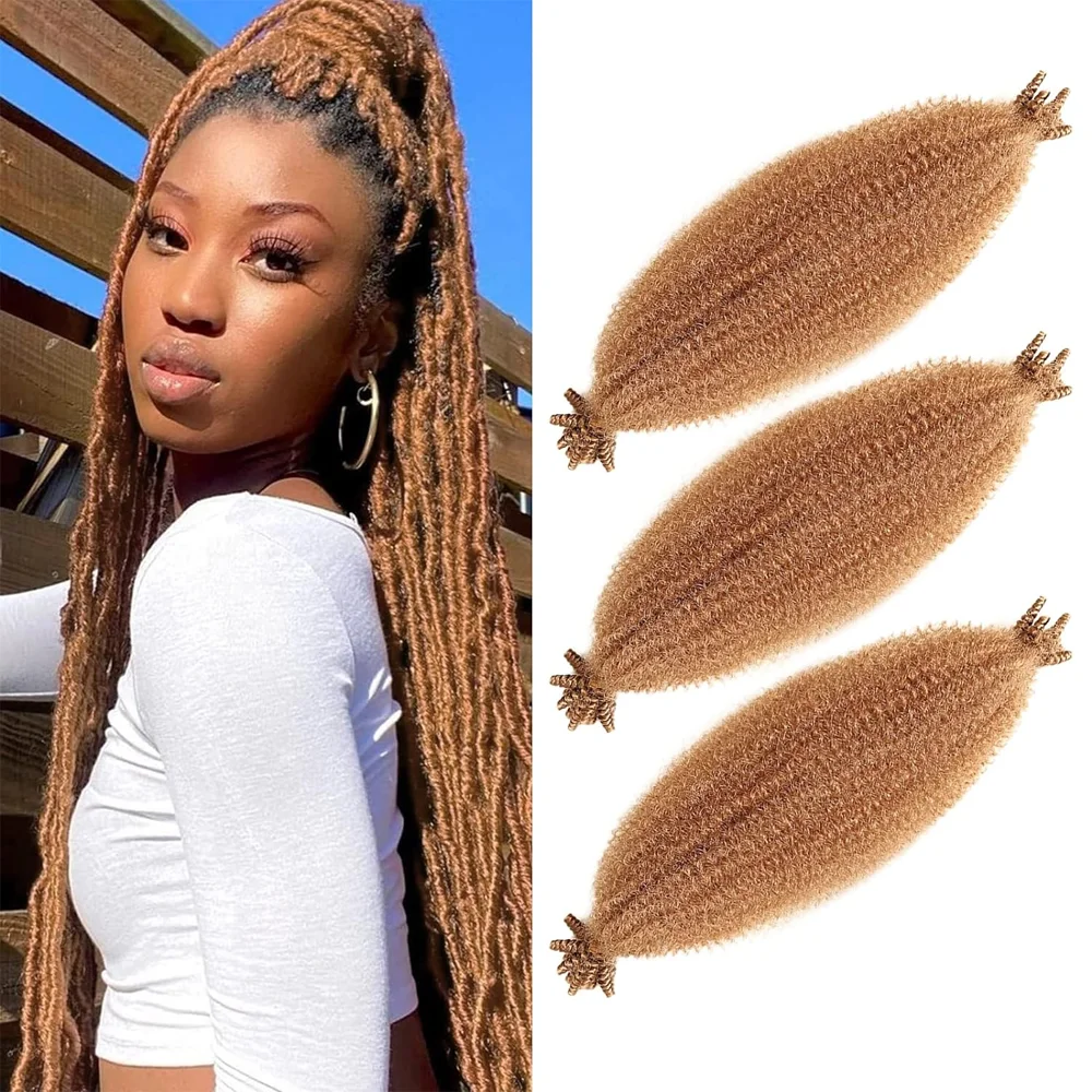 

Springy Afro Twist Hair Pre-Separated For Cuban Twist Hair Synthetic Marley Braiding Hair Faux Locs Crochet Hair
