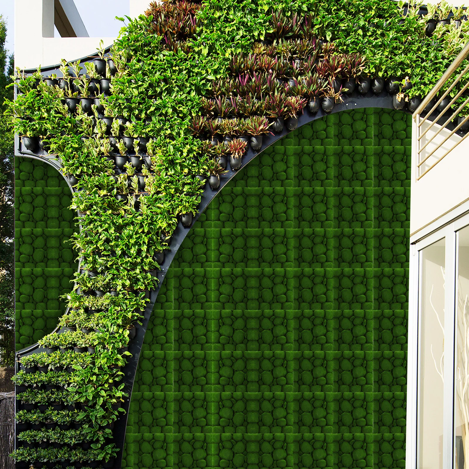 

2pcs Landscape Plant Artificial Moss Panels Greenery Wall Decor for Outdoor Indoor Durable Faux Green Wall Moss Panel Garden