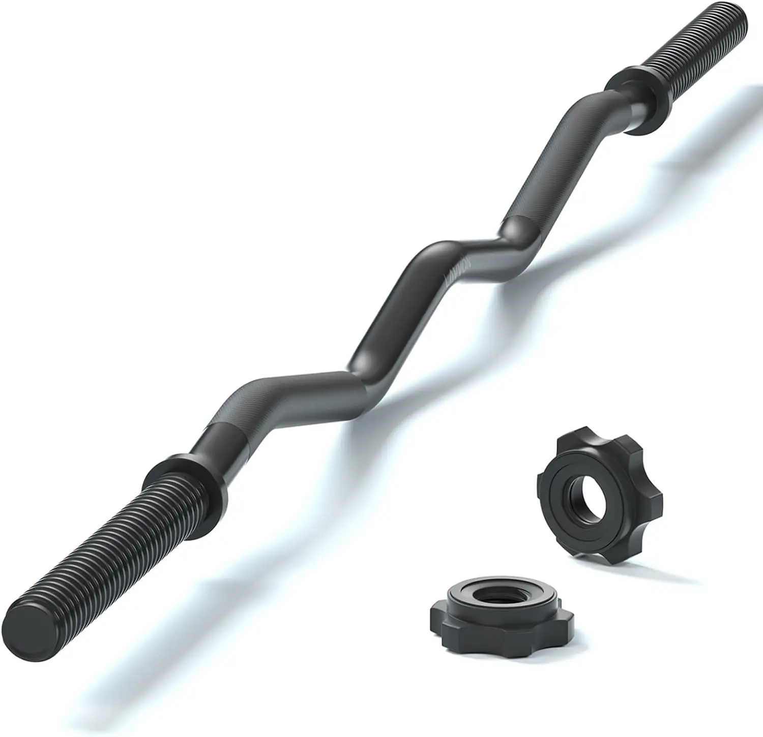 47-Zoll EZ Curl Bar für Gewichtheben, Hip Thrusts, Kniebeugen, Ausfallschritte - 220lb Tragkraft mit Sternmuttern