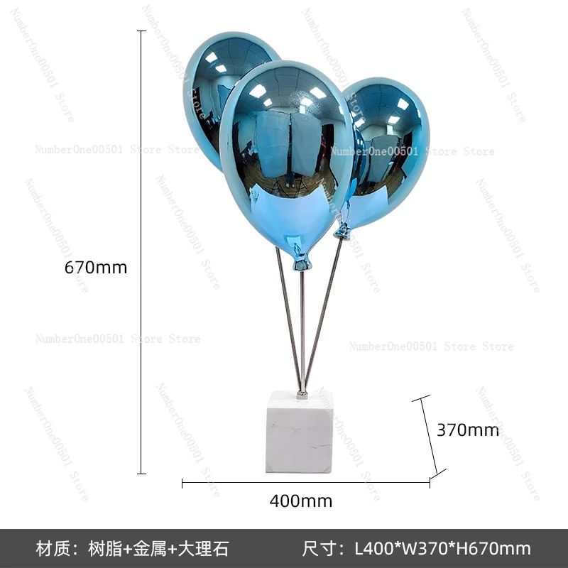 Modern Chrome Balloon Sculpture Minimalist Electroplated Decor for TV Cabinet Living Room Tabletop