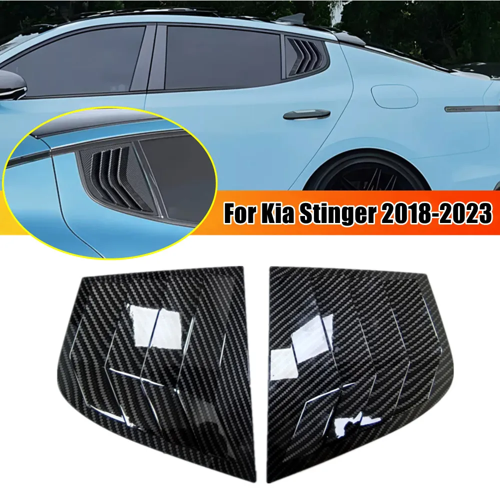 

For Kia Stinger 2018 2019 2020 2021-2024 ABS Plastic Rear Window Quarter Louver Cover Side Vent Trim Car Adhesive Accessories