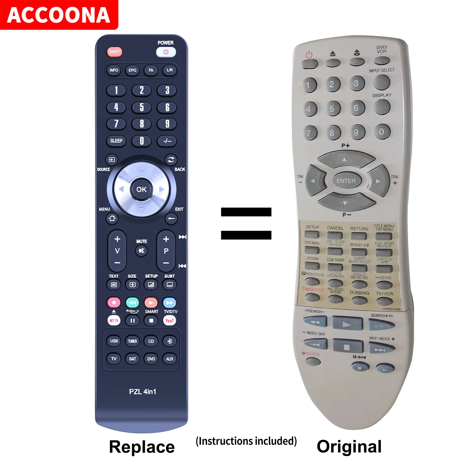 Remote control for ORION VDR4002 VDR4003 VDR4003XSI VCR & DVD Player