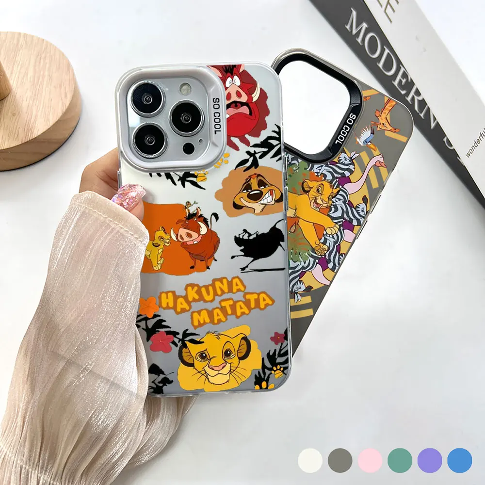 Disney The Lion King Cartoon Phone Case For iPhone 14 15 16 13 12 11 Pro 7 8 Plus X XR XS Max Cqoue Cool Laser Matte Cover