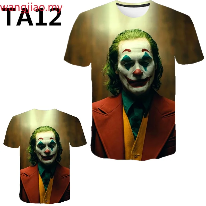 hot-sale Clown 3D Printed black T Shirt for Men Joker Face Male shirt Short Sleeve Funny TShirts gothic Tops